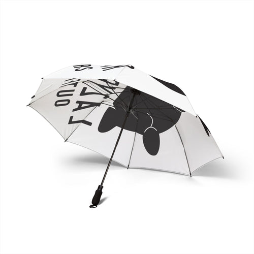 Foldable Umbrella — Black Cat Silhouette 'Crazy Cat Person' Design