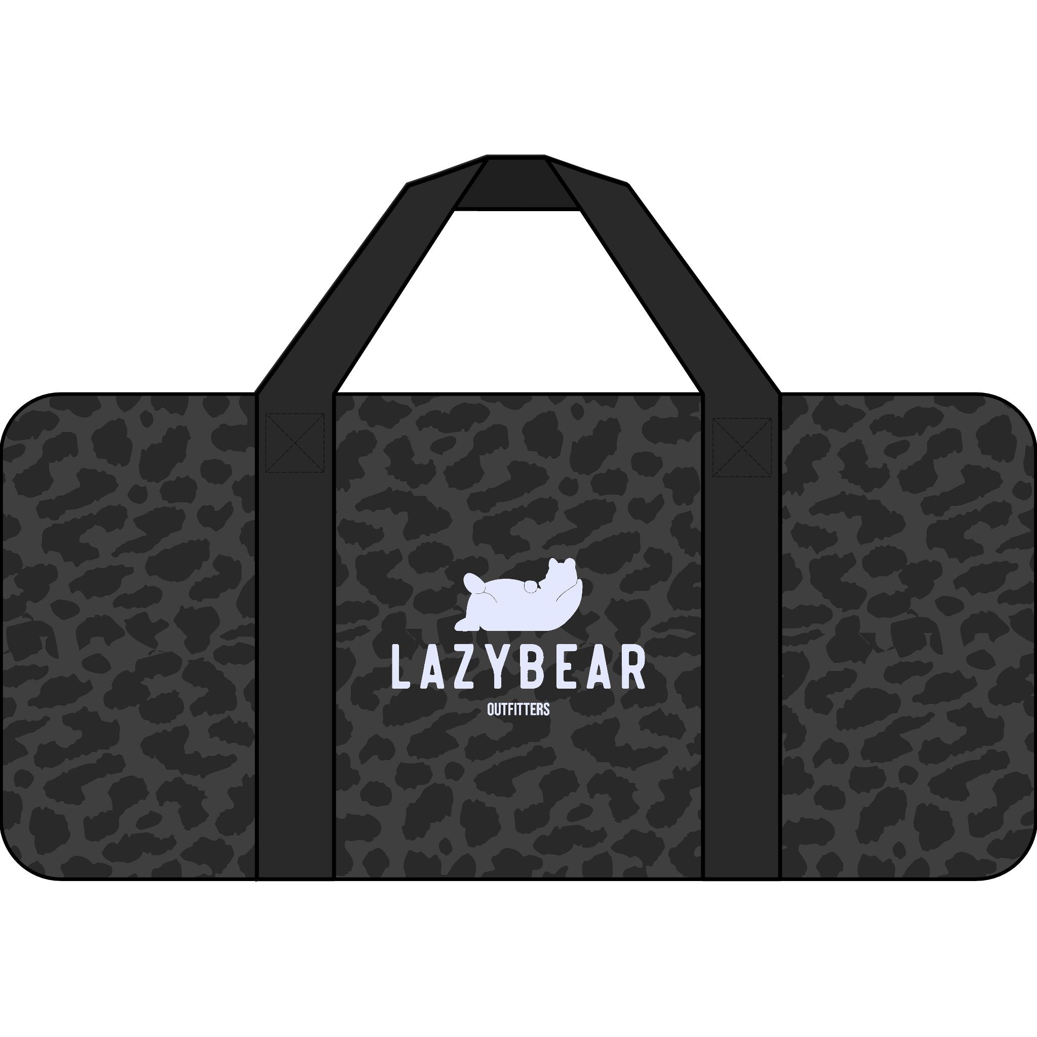Duffel Bag — "Lazy Bear" Checkered Strap Travel Gym Bag