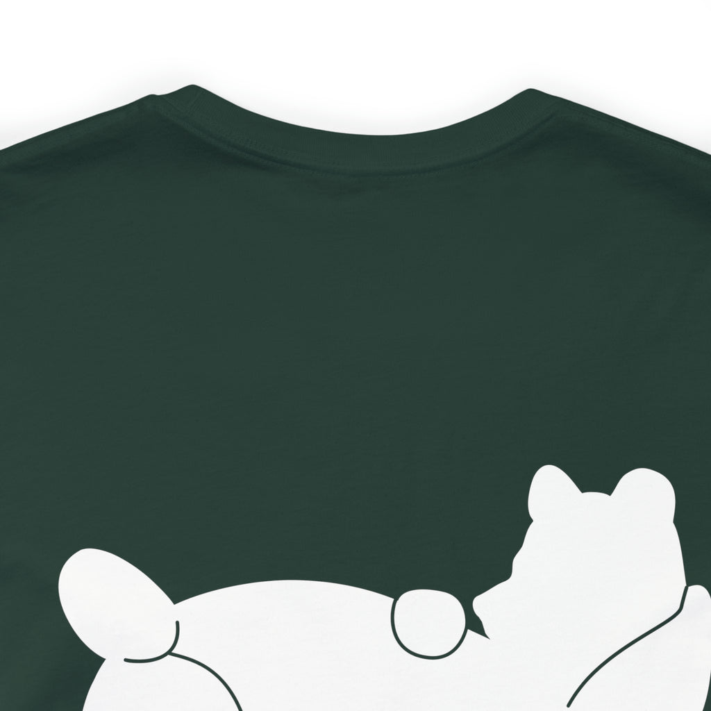 Lazy Bear Unisex Short Sleeve Tee (front name, back bear)