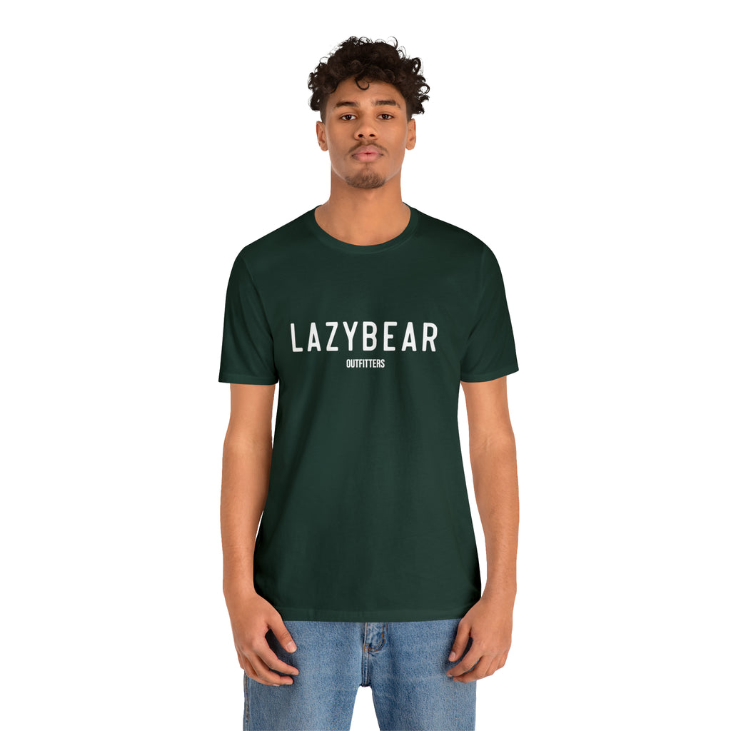Lazy Bear Unisex Short Sleeve Tee (front name, back bear)