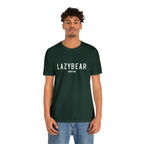 Lazy Bear Unisex Short Sleeve Tee (front name, back bear)