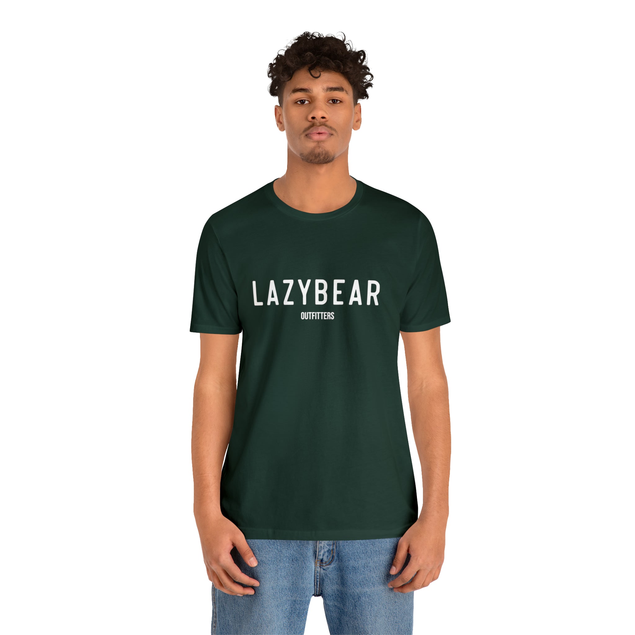 Lazy Bear Unisex Short Sleeve Tee (front name, back bear)