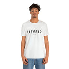 Lazy Bear Unisex Short Sleeve Tee (front name, back bear)