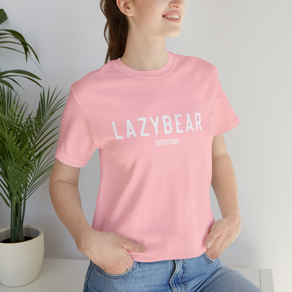Lazy Bear Unisex Short Sleeve Tee (front name, back bear)
