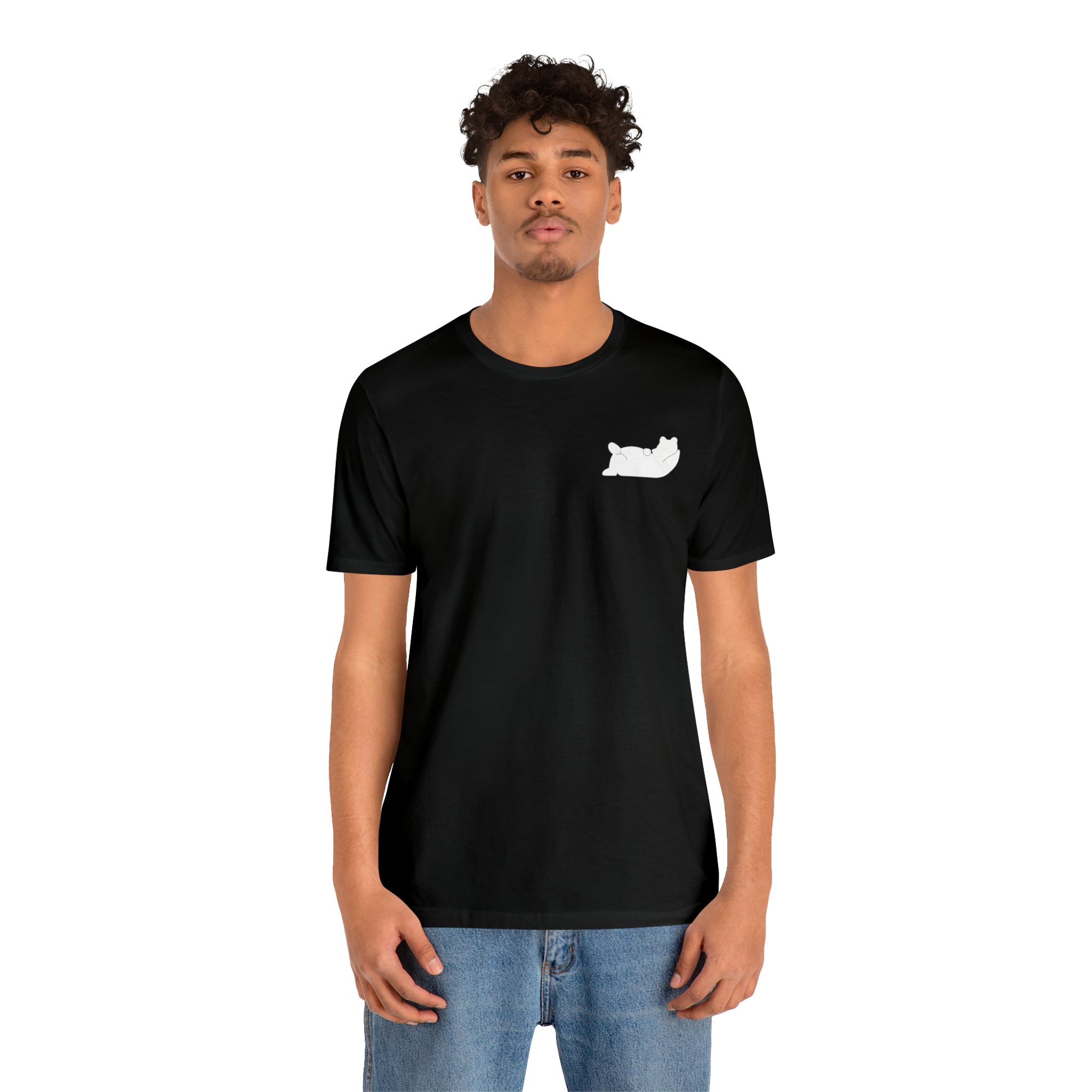 Lazy Bear Unisex Short Sleeve Tee (front bear, back name)