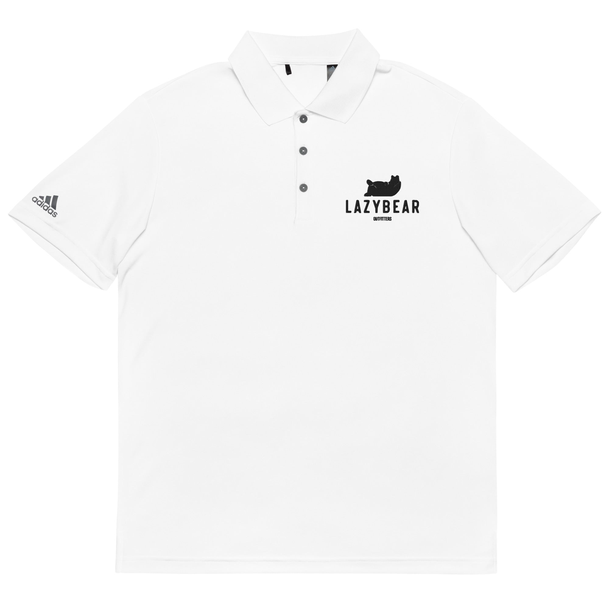 Lazy Bear x Addidas Classic Golf Polo Shirt (white with black logo)