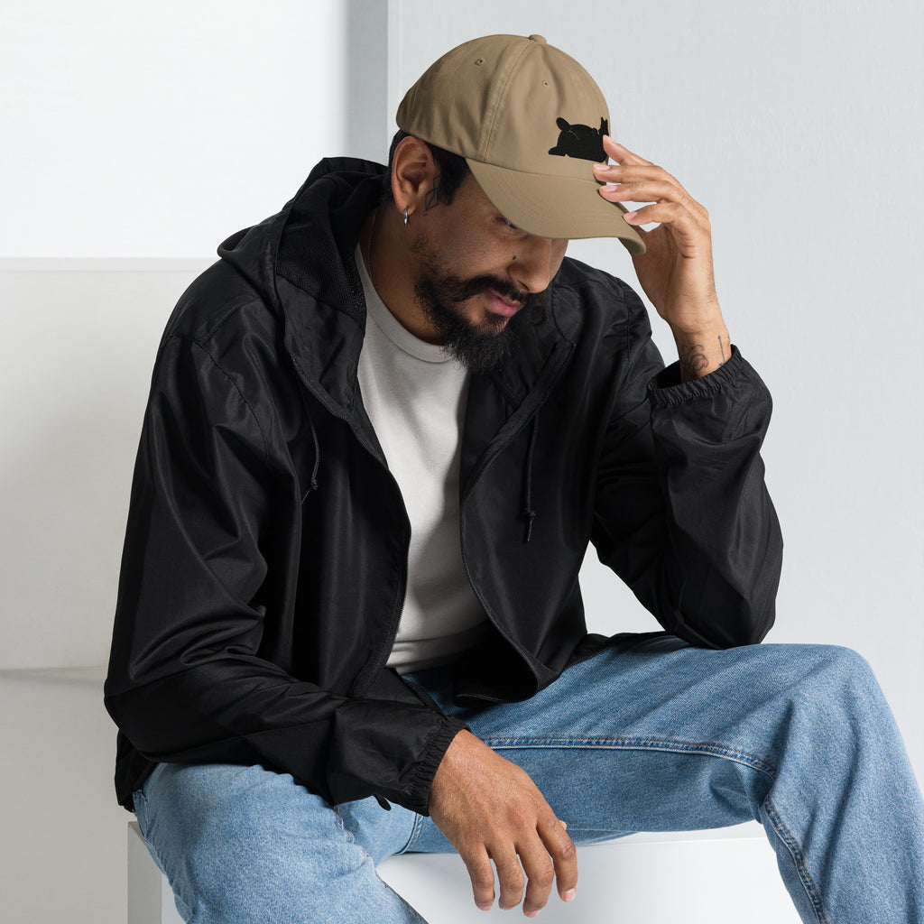 Lazy Bear Outfitters' Classic Embroidered Dad Hat (black embroidery)