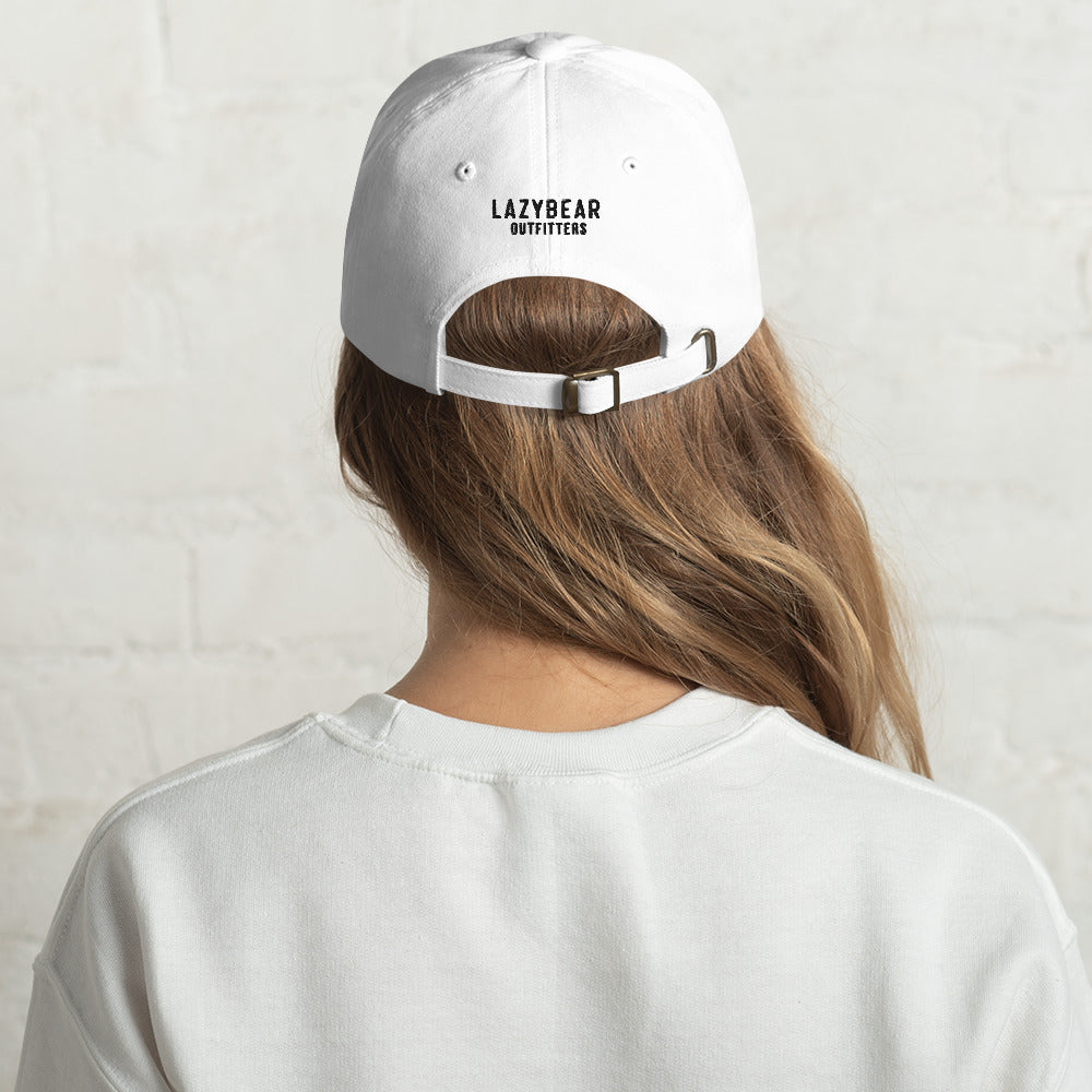 Lazy Bear Outfitters' Classic Embroidered Dad Hat (black embroidery)