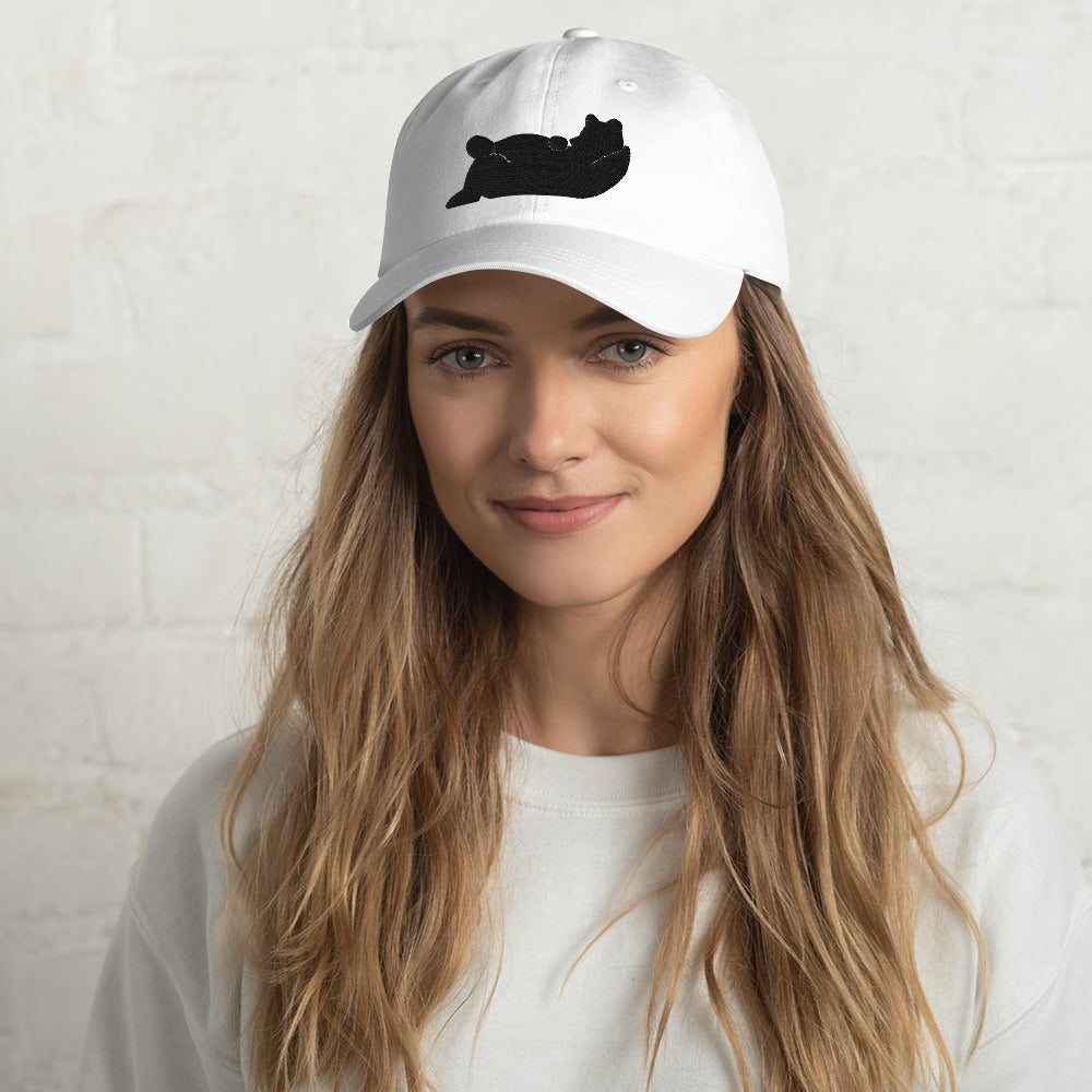 Lazy Bear Outfitters' Classic Embroidered Dad Hat (black embroidery)