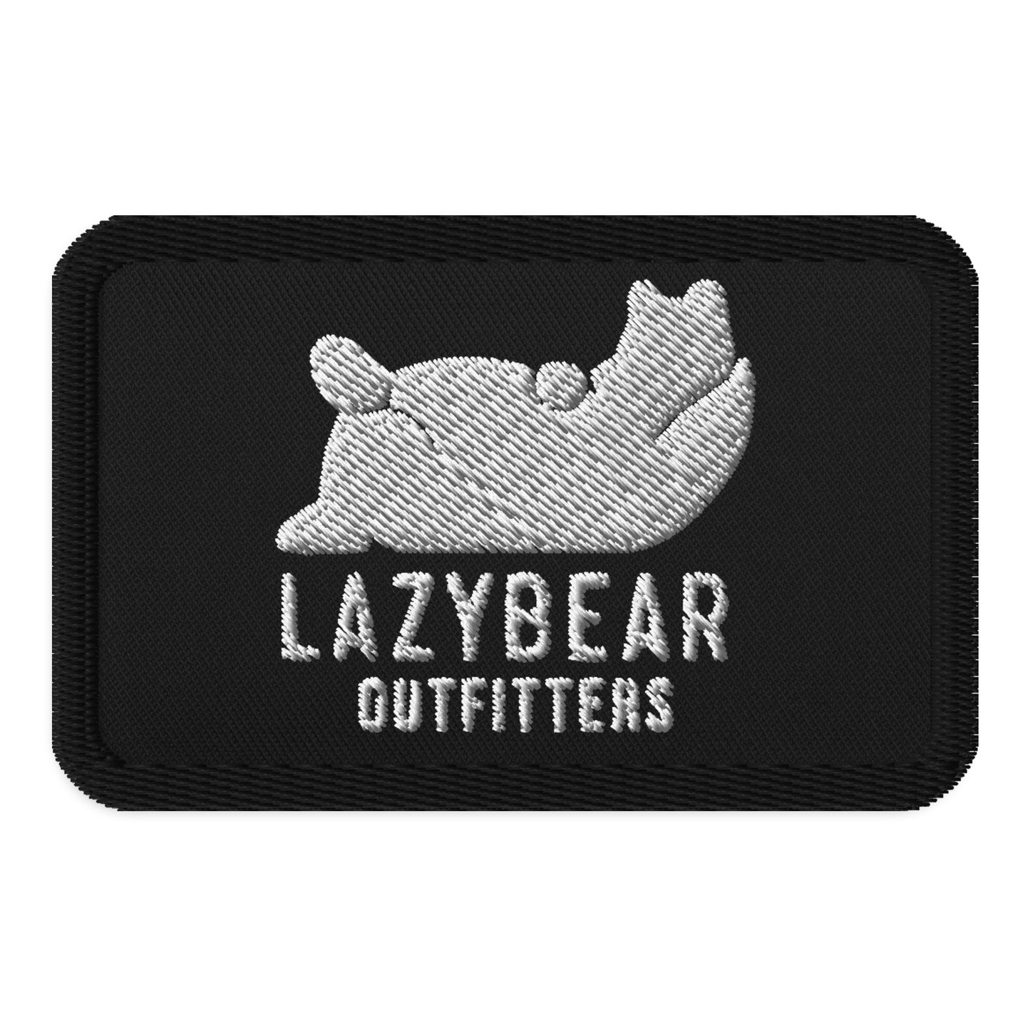 Lazy Bear Outfitters Embroidered Patch (White logo on black)