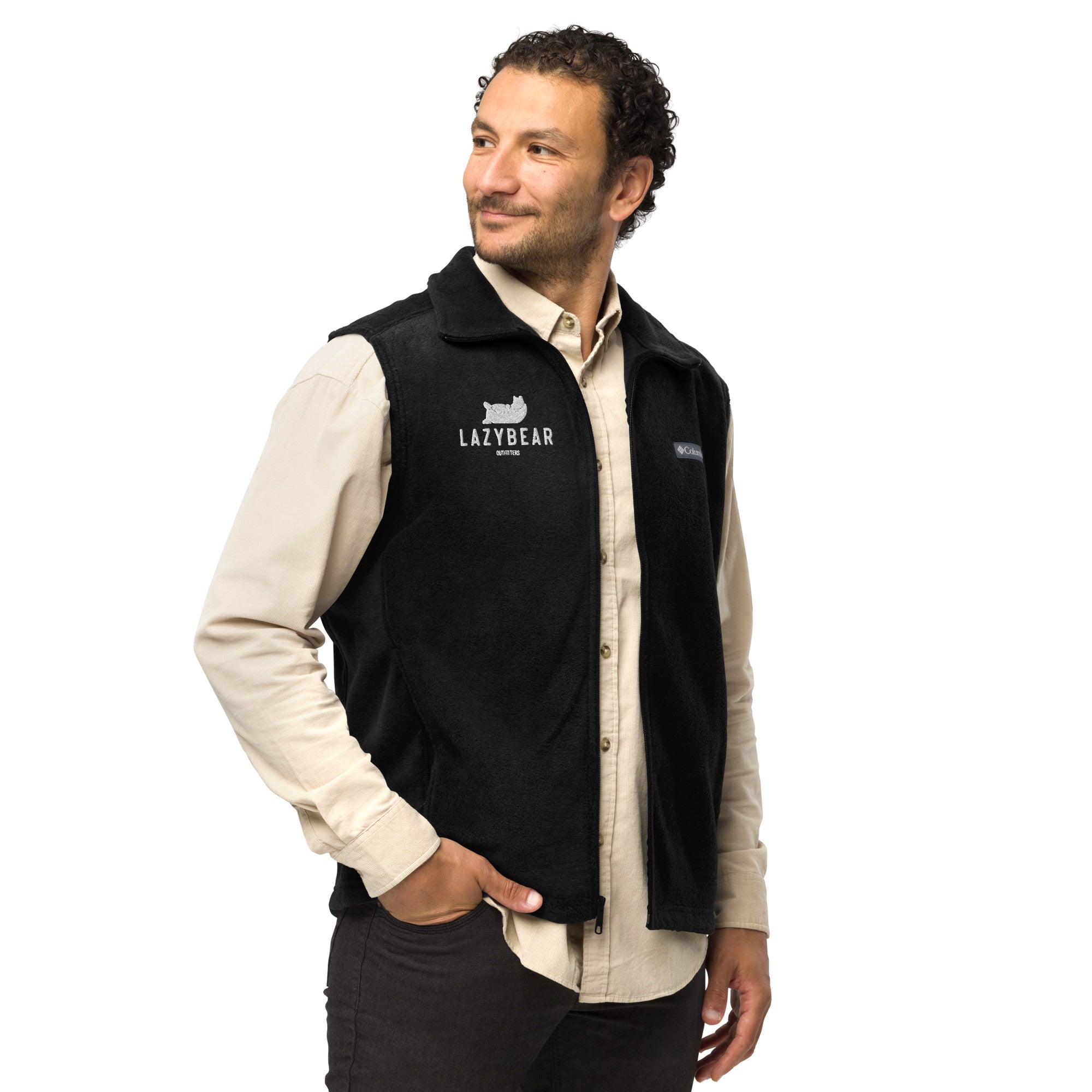 Men's Lazy Bear Outfitters x Columbia Fleece Vest (dark options with white logo)
