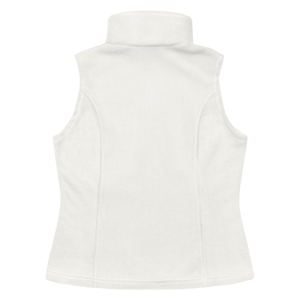 Women’s Lazy Bear Outfitters x Columbia Fleece Vest (white with black logo)