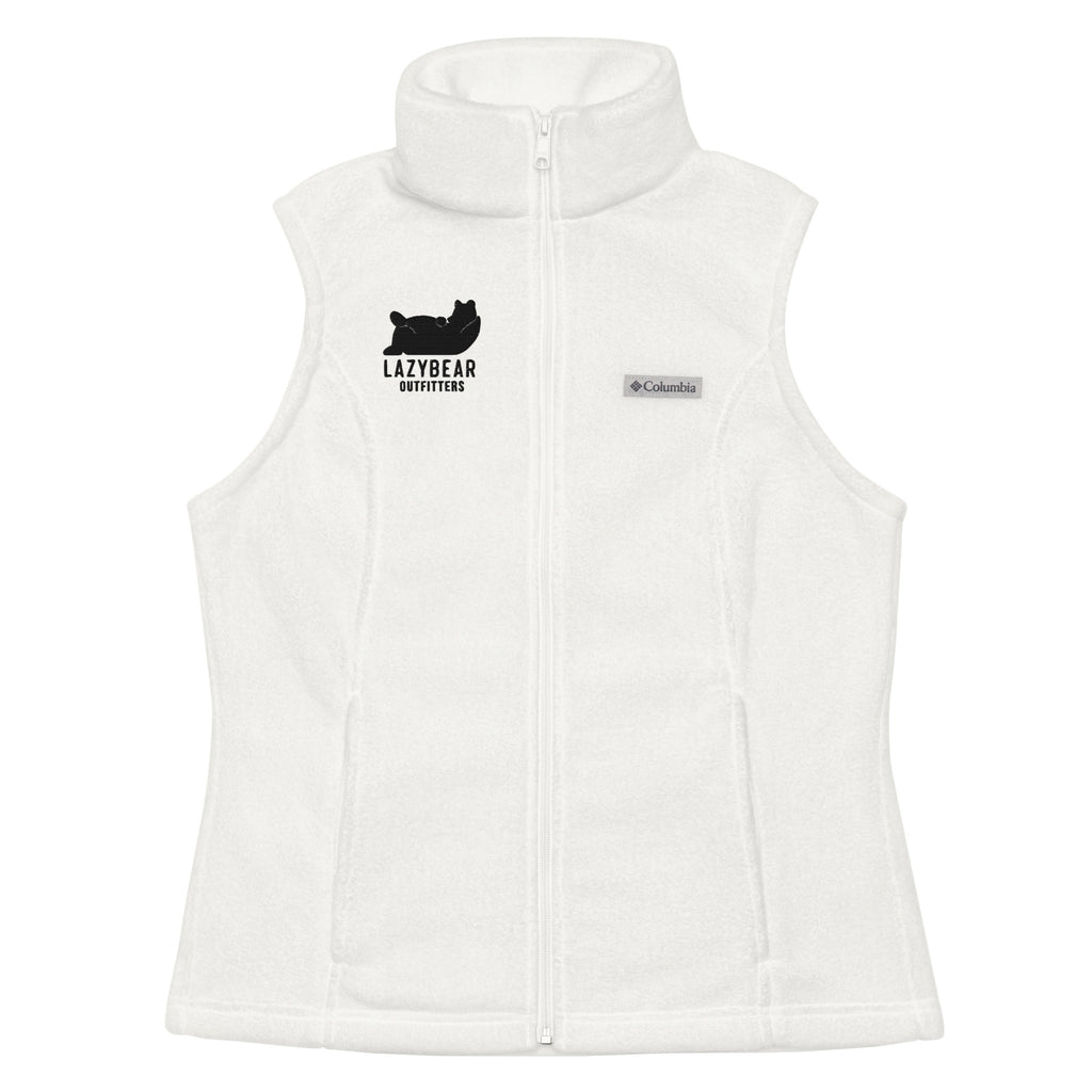 Women’s Lazy Bear Outfitters x Columbia Fleece Vest (white with black logo)