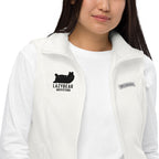Women’s Lazy Bear Outfitters x Columbia Fleece Vest (white with black logo)